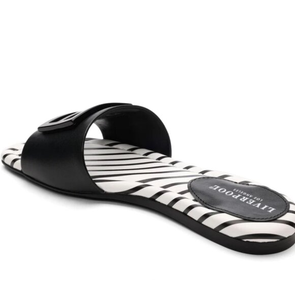 NEW LIVERPOOL LA Leather Dunbar Slide Sandals Luggage for women 254 3T7 - Picture 2 of 5